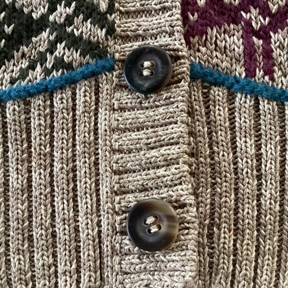 Peruvian Connection Womens Knit Cardigan Sweater Size L Pima Cotton Alpaca - Picture 15 of 15